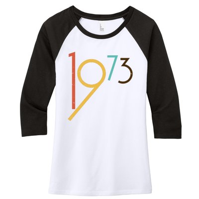 Retro Vintage 1973 50th Birthday Women's Tri-Blend 3/4-Sleeve Raglan Shirt