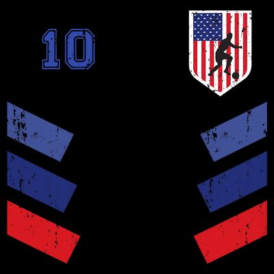 Retro vintage 10 American Football USA Soccer USA Flag T-Shirt