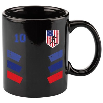 Retro vintage 10 American Football USA Soccer USA Flag 11oz C Handle Ceramic Mug