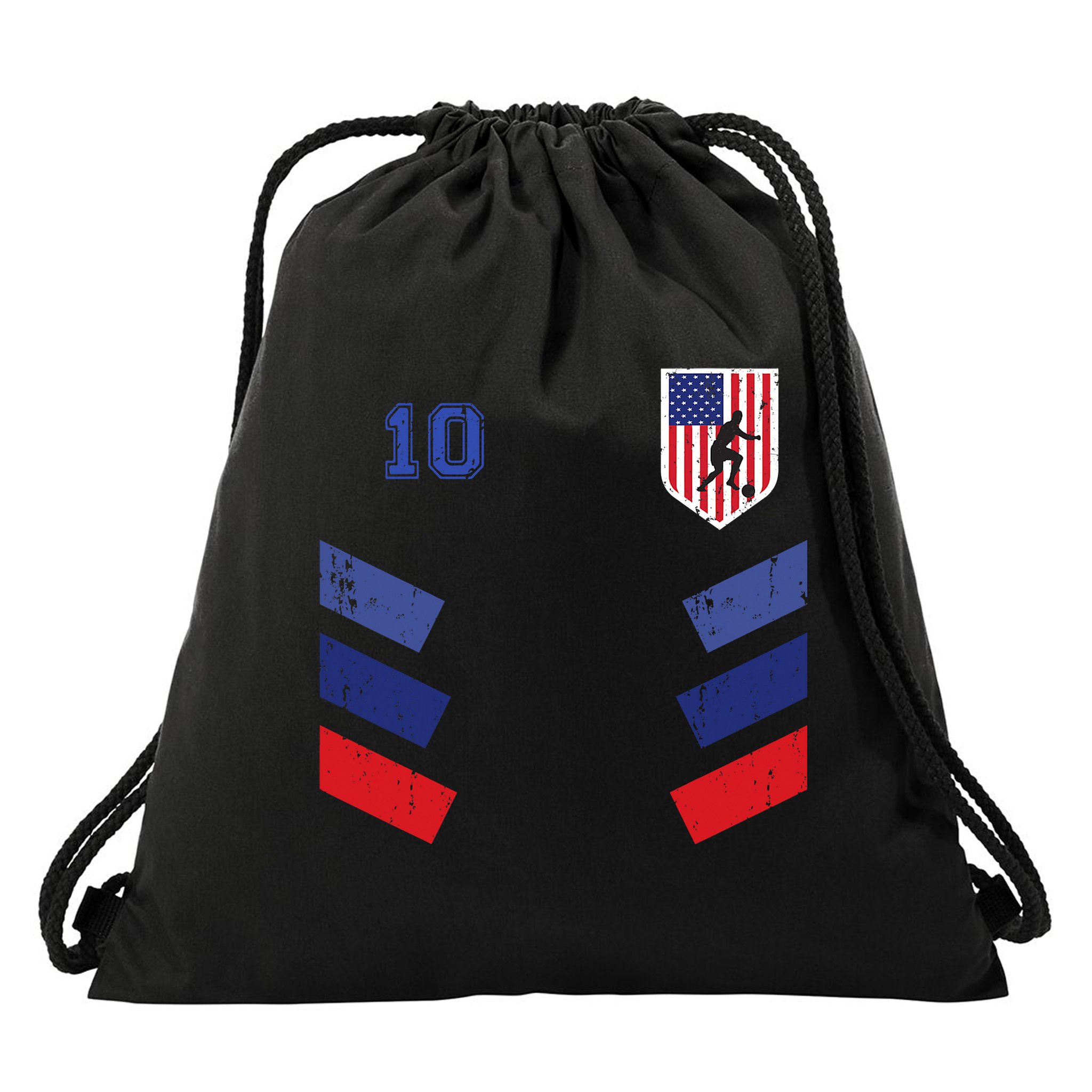 Retro vintage 10 American Football USA Soccer USA Flag Drawstring Bag