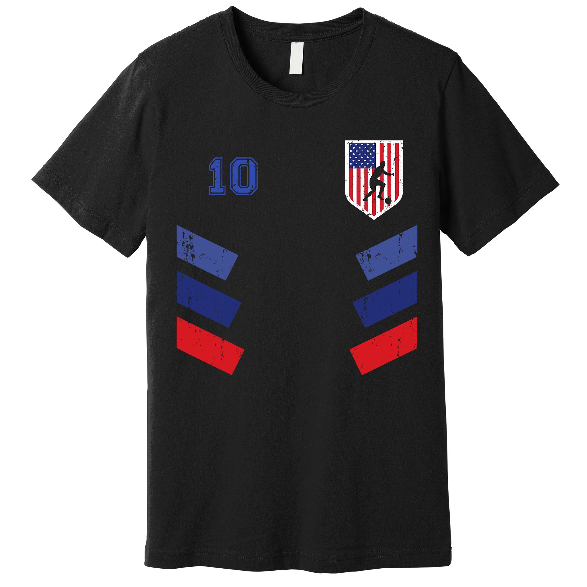 Retro vintage 10 American Football USA Soccer USA Flag Premium T-Shirt