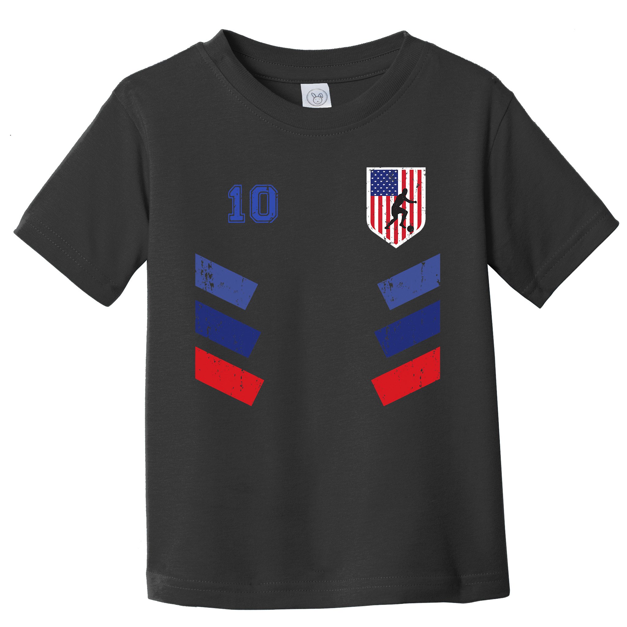 Retro vintage 10 American Football USA Soccer USA Flag Toddler T-Shirt