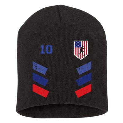 Retro vintage 10 American Football USA Soccer USA Flag Short Acrylic Beanie
