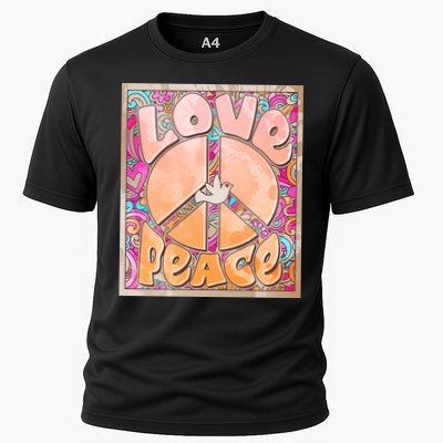 Retro Vintage 1960s Sixties Love And Peace Poster Performance Shirt