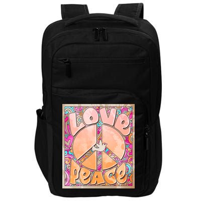 Retro Vintage 1960s Sixties Love And Peace Poster Impact Tech Backpack