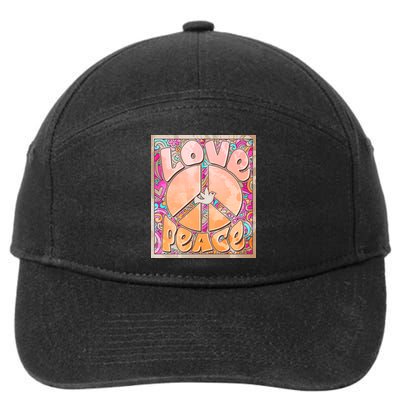 Retro Vintage 1960s Sixties Love And Peace Poster 7-Panel Snapback Hat