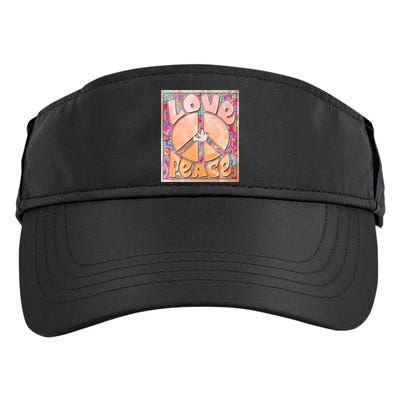 Retro Vintage 1960s Sixties Love And Peace Poster Adult Drive Performance Visor