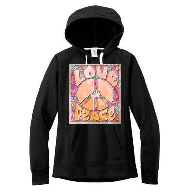 Retro Vintage 1960s Sixties Love And Peace Poster Women's Fleece Hoodie