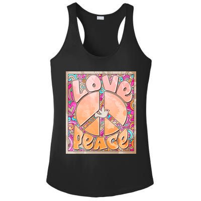 Retro Vintage 1960s Sixties Love And Peace Poster Ladies PosiCharge Competitor Racerback Tank