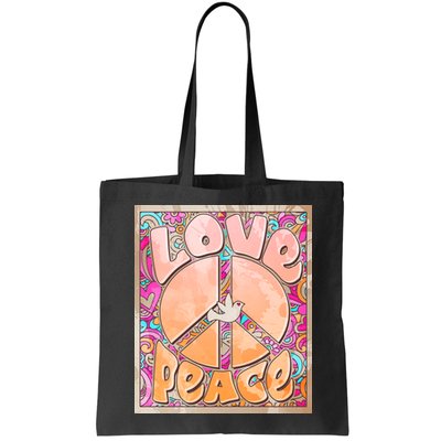 Retro Vintage 1960s Sixties Love And Peace Poster Bag