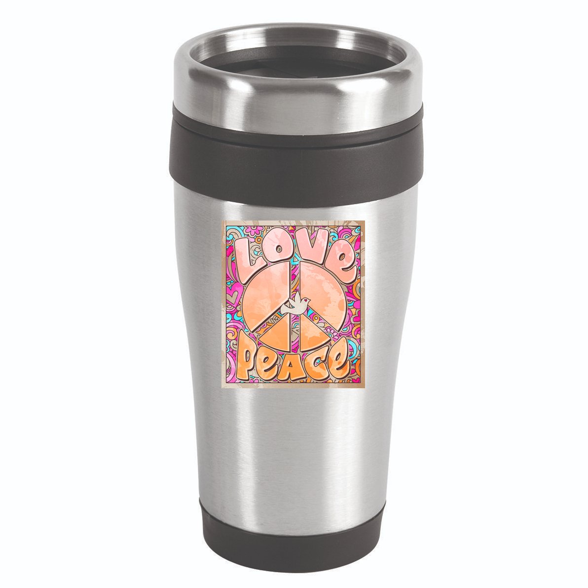 Retro Vintage 1960s Sixties Love And Peace Poster 16oz Travel Tumbler