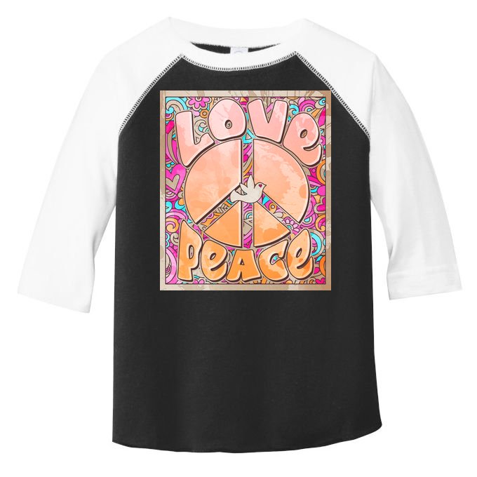 Retro Vintage 1960s Sixties Love And Peace Poster Toddler Fine Jersey T-Shirt