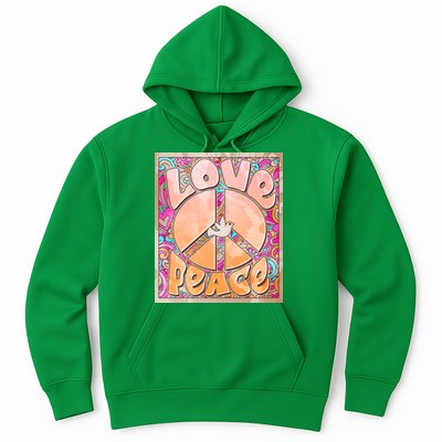 Retro Vintage 1960s Sixties Love And Peace Poster Hoodie