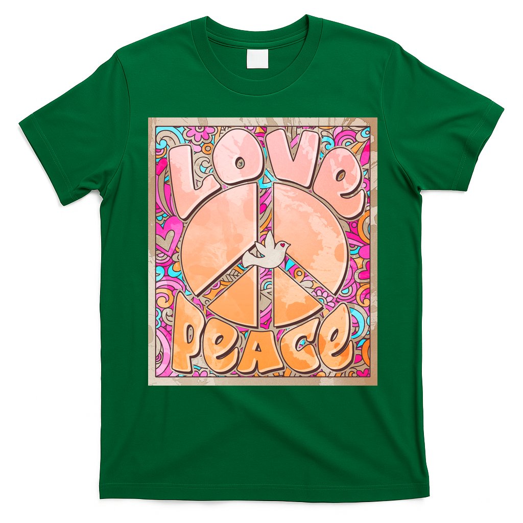 Retro Vintage 1960s Sixties Love And Peace Poster T-Shirt