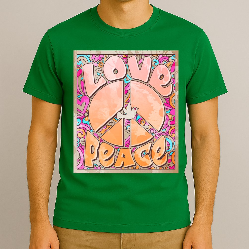 Retro Vintage 1960s Sixties Love And Peace Poster T-Shirt
