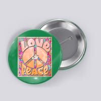 Retro Vintage 1960s Sixties Love And Peace Poster Button