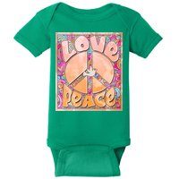 Retro Vintage 1960s Sixties Love And Peace Poster Baby Bodysuit