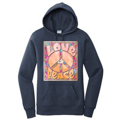 Retro Vintage 1960s Sixties Love And Peace Poster Women's Pullover Hoodie