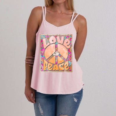 Retro Vintage 1960s Sixties Love And Peace Poster Women's Strappy Tank