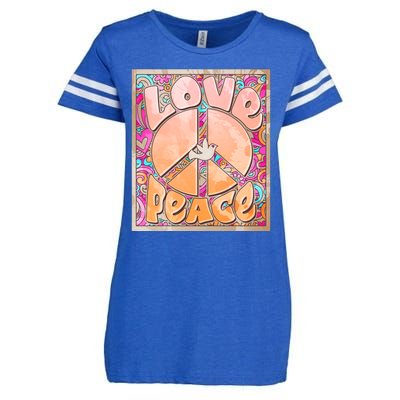 Retro Vintage 1960s Sixties Love And Peace Poster Enza Ladies Jersey Football T-Shirt