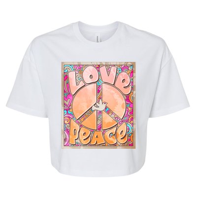 Retro Vintage 1960s Sixties Love And Peace Poster Bella+Canvas Jersey Crop Tee