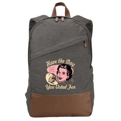 Retro Vintage 1950s Have The Day You Voted For Cotton Canvas Backpack
