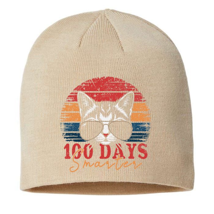 Retro Vintage 100 Days Smarter Funny Cat Sunglasses Sustainable Beanie