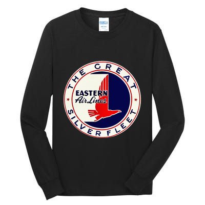 Retro Vintage 1930S Dc3 Eastern Airlines Great Silver Fleet Tall Long Sleeve T-Shirt