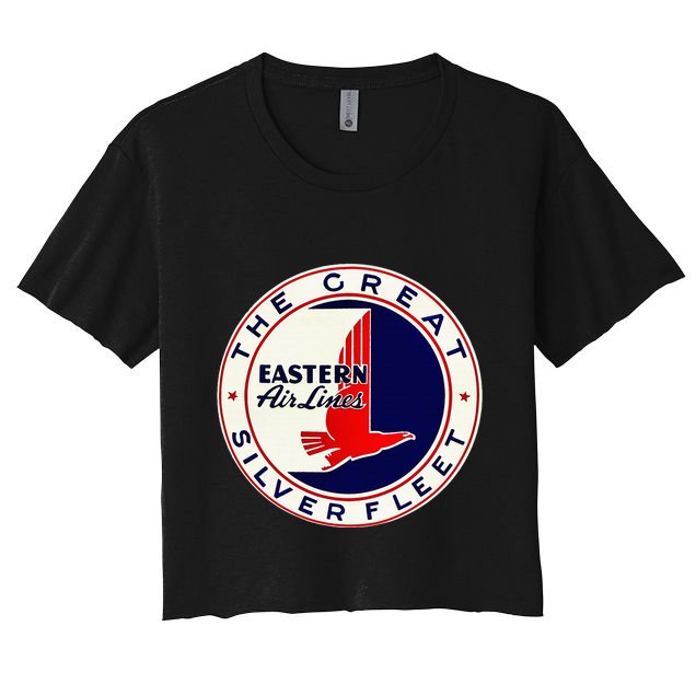 Retro Vintage 1930S Dc3 Eastern Airlines Great Silver Fleet Crop Top
