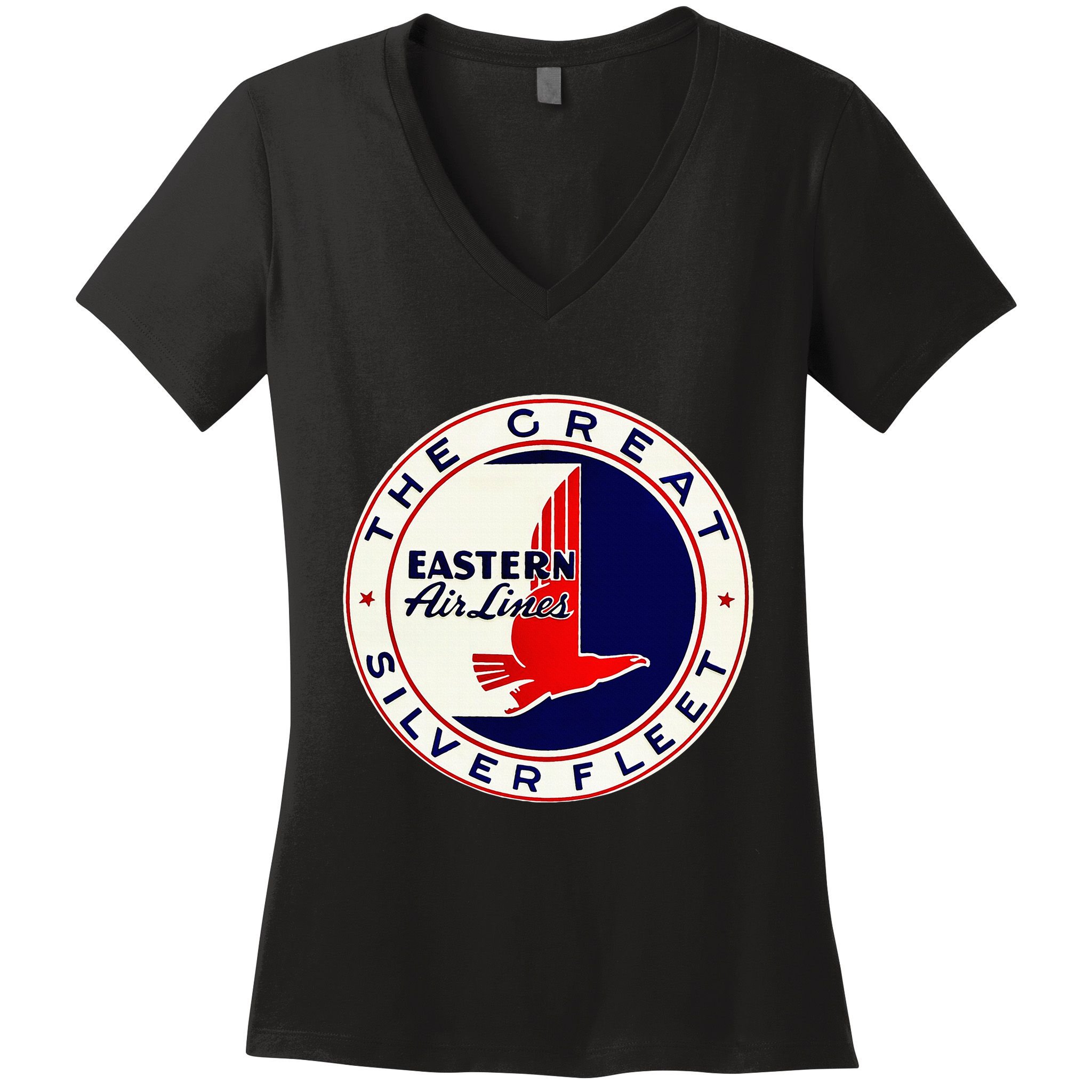 Retro Vintage 1930S Dc3 Eastern Airlines Great Silver Fleet Women's V-Neck T-Shirt