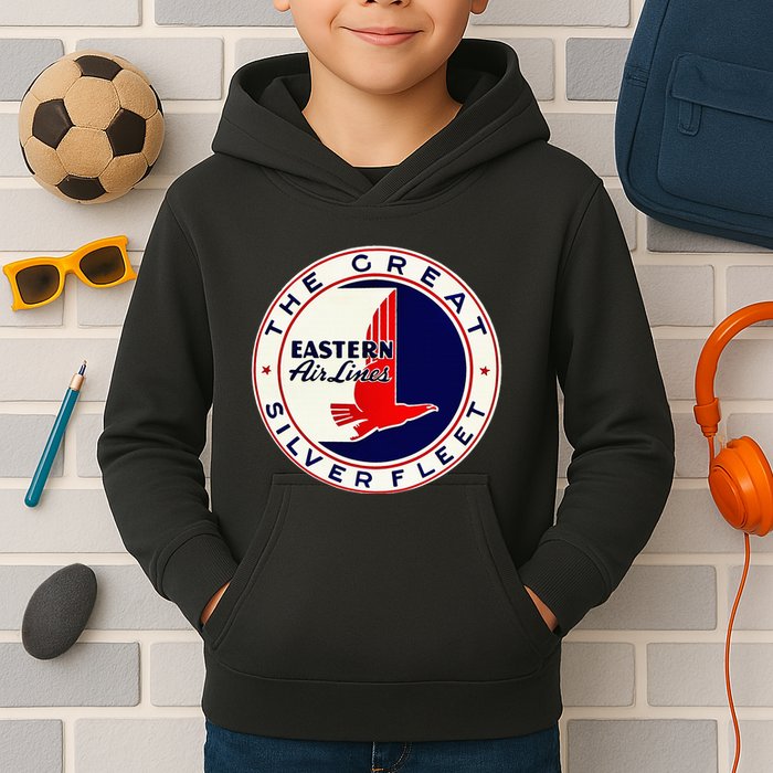 Retro Vintage 1930S Dc3 Eastern Airlines Great Silver Fleet Kids Hoodie