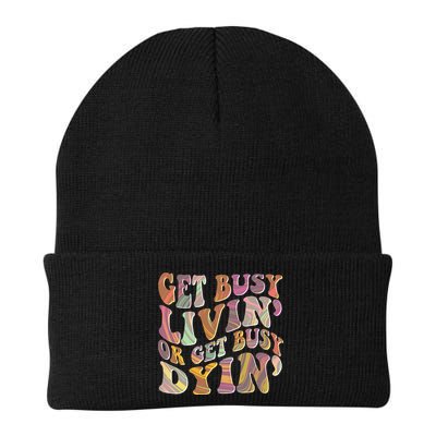 Retro Vintage 1960s Hippie Get Busy Livin Or Get Busy Dyin Beanie