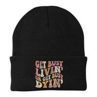 Retro Vintage 1960s Hippie Get Busy Livin Or Get Busy Dyin Beanie
