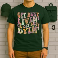 Retro Vintage 1960s Hippie Get Busy Livin Or Get Busy Dyin T-Shirt