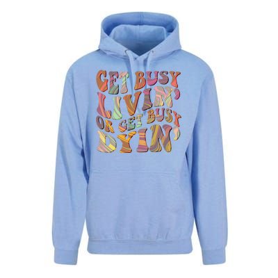 Retro Vintage 1960s Hippie Get Busy Livin Or Get Busy Dyin Unisex Surf Hoodie