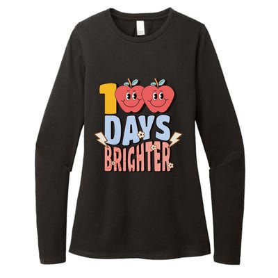 Retro Vintage 100 Day Brighter 100th Day Of School Teacher Gift Womens CVC Long Sleeve Shirt