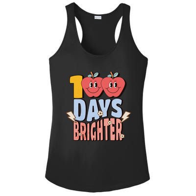 Retro Vintage 100 Day Brighter 100th Day Of School Teacher Gift Ladies PosiCharge Competitor Racerback Tank