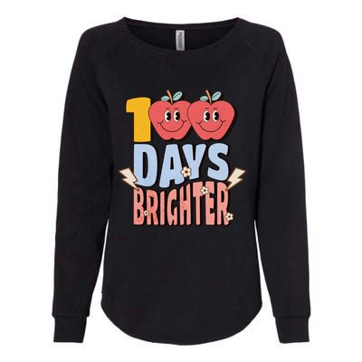 Retro Vintage 100 Day Brighter 100th Day Of School Teacher Gift Womens California Wash Sweatshirt