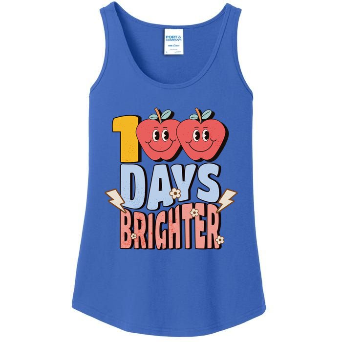 Retro Vintage 100 Day Brighter 100th Day Of School Teacher Gift Ladies Essential Tank