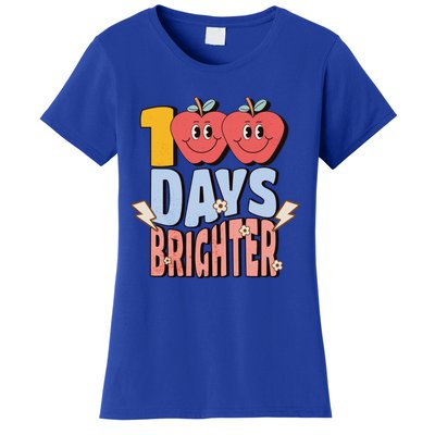 Retro Vintage 100 Day Brighter 100th Day Of School Teacher Gift Women's T-Shirt