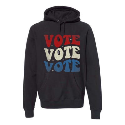 Retro Vote 2024 Voting Right Vintage Style Premium Hoodie