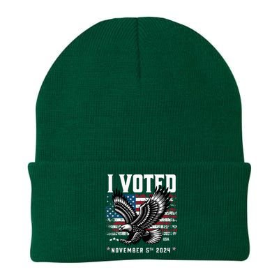 Retro Vote 2024 Vintage Style I Voted Patriotic Souvenir Knit Cap Winter Beanie