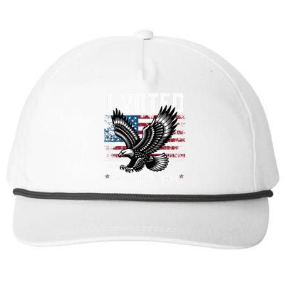 Retro Vote 2024 Vintage Style I Voted Patriotic Souvenir Snapback Five-Panel Rope Hat