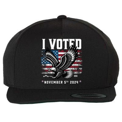 Retro Vote 2024 Vintage Style I Voted Patriotic Souvenir Wool Snapback Cap