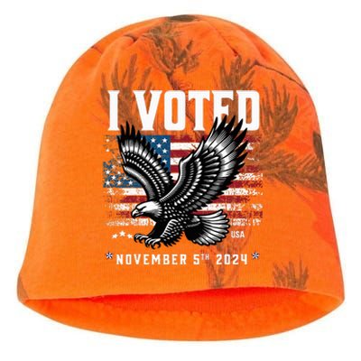 Retro Vote 2024 Vintage Style I Voted Patriotic Souvenir Kati - Camo Knit Beanie