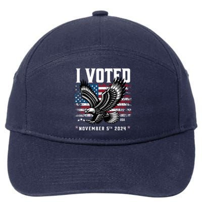 Retro Vote 2024 Vintage Style I Voted Patriotic Souvenir 7-Panel Snapback Hat