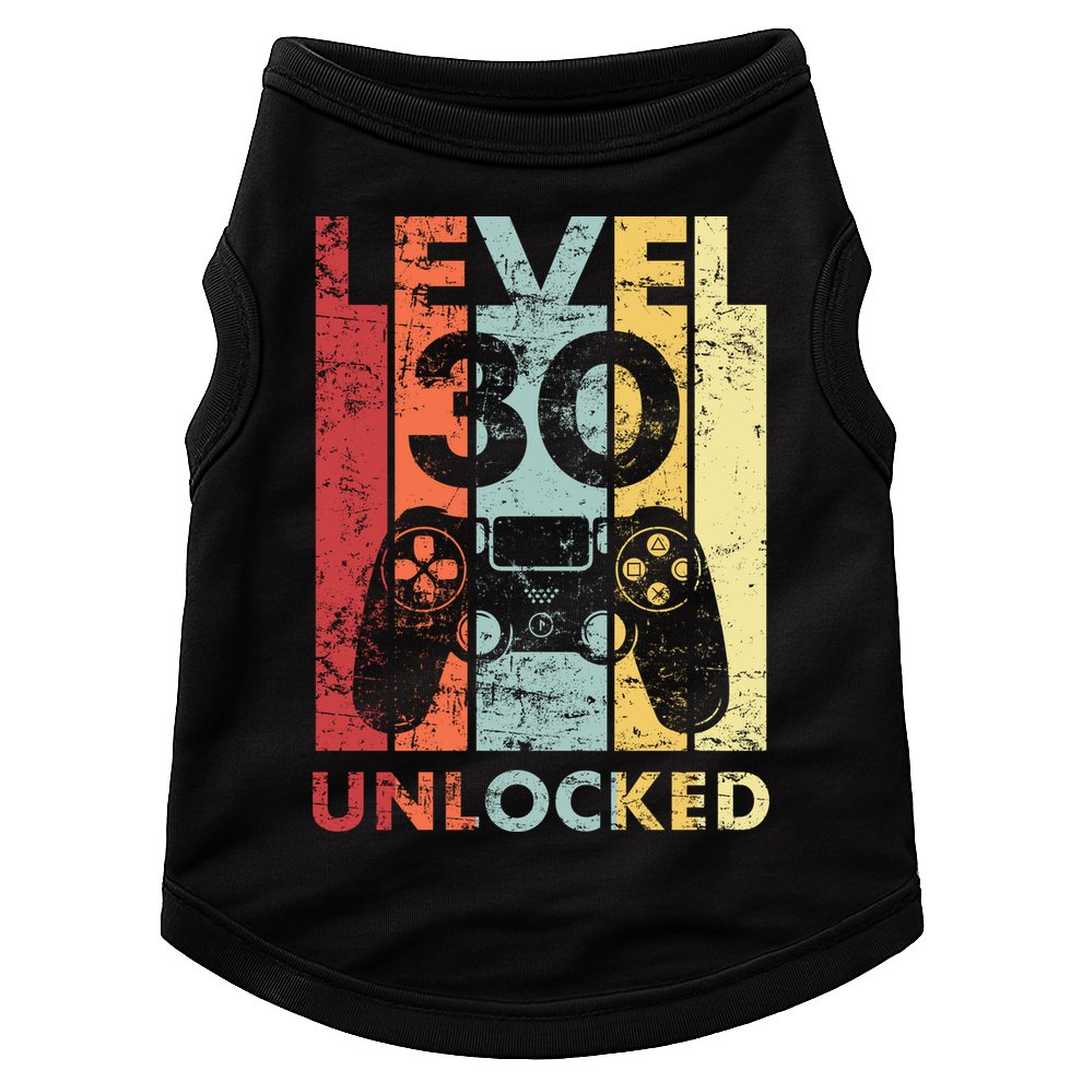 Retro Vintage 30th Birthday 30 Years Old For Men, Women, Boys, Girls, Game Lover Doggie Tank