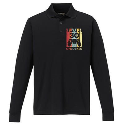 Retro Vintage 30th Birthday 30 Years Old For Men, Women, Boys, Girls, Game Lover Performance Long Sleeve Polo