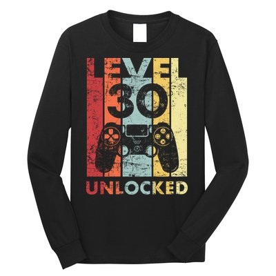 Retro Vintage 30th Birthday 30 Years Old For Men, Women, Boys, Girls, Game Lover Long Sleeve Shirt