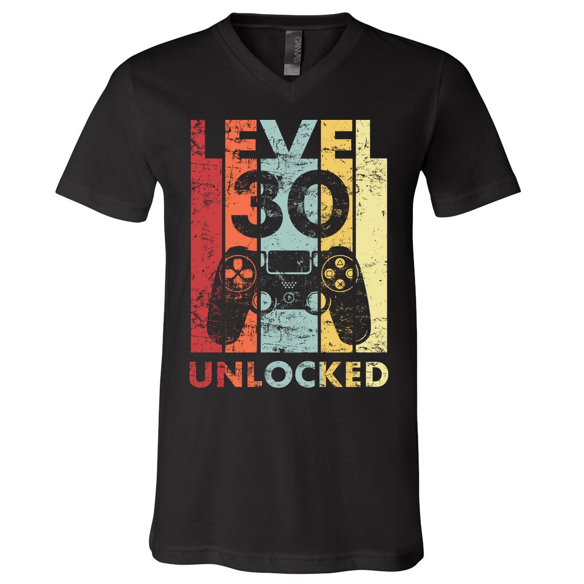 Retro Vintage 30th Birthday 30 Years Old For Men, Women, Boys, Girls, Game Lover V-Neck T-Shirt
